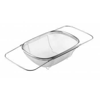 Steel basket for draining vegetables and fruit