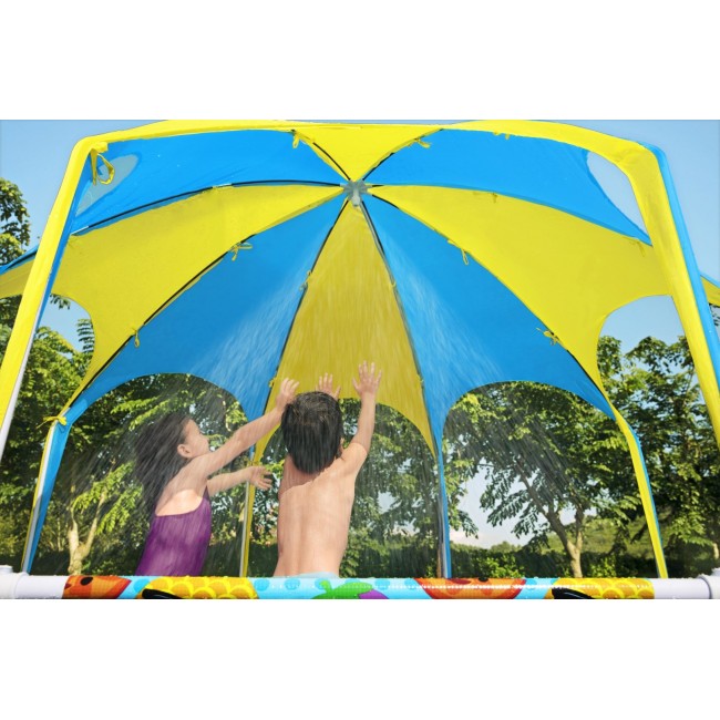 Bestway Steel Pro 2.44m x 51cm Splash-in-shade Play Pool, Orange/Yellow