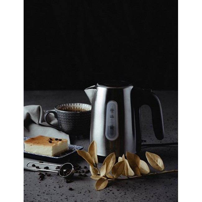 Adler AD 1273 electric kettle 1 L 1200 W Black, Hazelnut, Stainless steel Adler AD 1273 electric kettle 1 L 1200 W Black, Hazelnut, Stainless steel