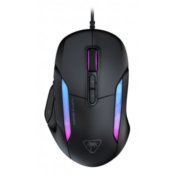 Turtle Beach Kone II Ash Black Wired Ergonomic RGB Gaming Mouse, 26K DPI Optical Sensor, 100M Click Life Optical Switches, 23 Customizable Inputs, 4D Scroll Wheel, Pure PTFE glides