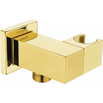 Square angled connector with handset holder