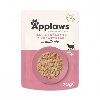 APPLAWS Tuna Fillet with prawn in broth - wet cat food - 70g
