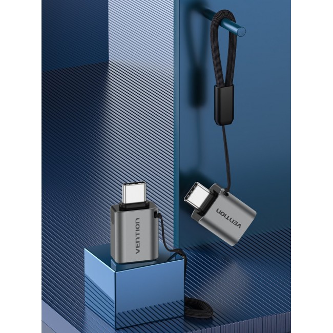 Vention USB-C Male to USB 3.0 Female OTG Adapter Gray Aluminum Alloy Type Vention USB-C Male to USB 3.0 Female OTG Adapter Gray Aluminum Alloy Type