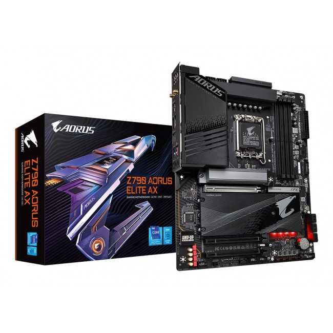 GIGABYTE Z790 AORUS ELITE AX Motherboard - Supports Intel Core 14th CPUs, 16*+2+ Phases Digital VRM, up to 7600MHz DDR5 (OC), 4xPCIe 4.0 M.2, Wi-Fi 6E, 2.5GbE LAN, USB 3.2 Gen 2x2 GIGABYTE Z790 AORUS ELITE AX Motherboard - Supports Intel Core 14th CPUs, 16*+2+ Phases Digital VRM, up to 7600MHz DDR5 (OC), 4xPCIe 4.0 M.2, Wi-Fi 6E, 2.5GbE LAN, USB 3.2 Gen 2x2