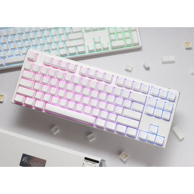 Ducky One 3 Classic Pure White TKL Gaming Tastatur RGB LED - MX-Clear keyboard USB German