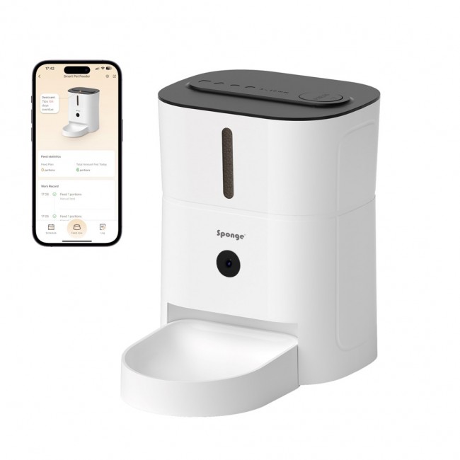 SPONGE Pet Feeder Smart Camera - smart pet food dispenser 3l