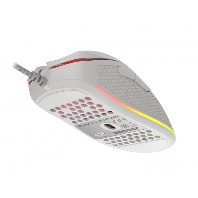 Genesis Krypton 555 Gaming Mouse 8000 DPI RGB White Gaming Programmable