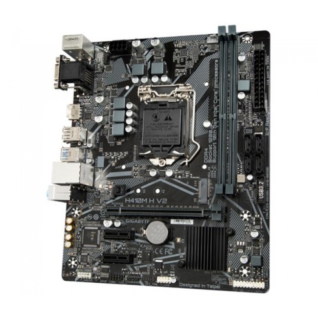 GIGABYTE H410M H V2 Motherboard - Supports Intel Core 10th CPUs, up to 2933MHz DDR4 (OC), 1xPCIe 3.0 M.2, GbE LAN, USB 3.2 Gen 1 GIGABYTE H410M H V2 Motherboard - Supports Intel Core 10th CPUs, up to 2933MHz DDR4 (OC), 1xPCIe 3.0 M.2, GbE LAN, USB 3.2 Gen 1