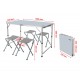 Camping set: table & 4 chairs, foldable in case Camping set: table & 4 chairs, foldable in case