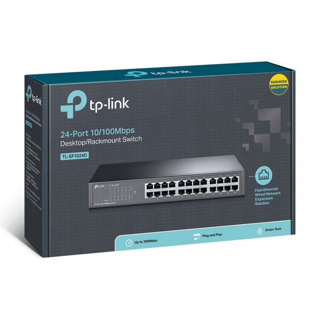 TP-Link TL-SF1024D network switch Unmanaged Fast Ethernet (10/100) Grey TP-Link TL-SF1024D network switch Unmanaged Fast Ethernet (10/100) Grey