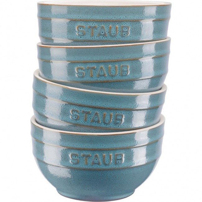 Staub Ceramique Bowl set 0.7 L Round Ceramic Turquoise 4 pc(s)