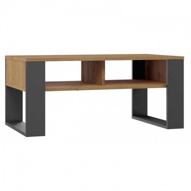 MODERN 2P ARTISAN COFFEE TABLE WITH ANTHRACITE LEG