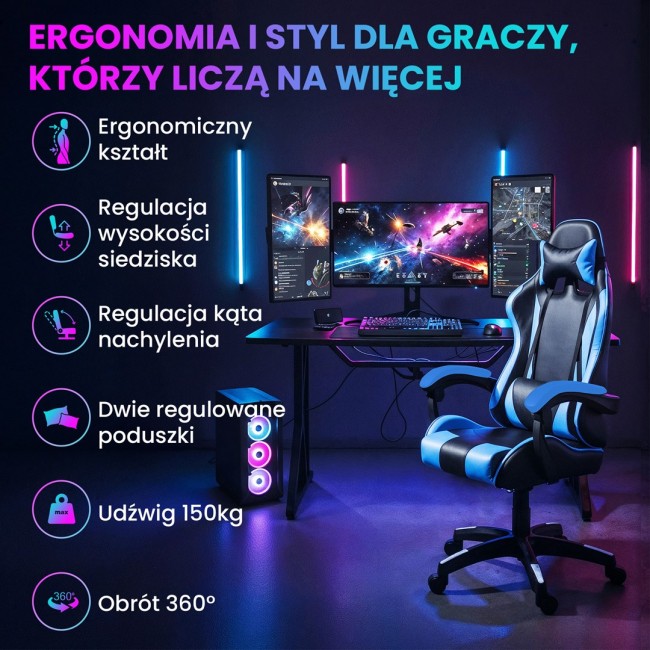 Extralink Gaming | Gaming chair | office chair, swivel, juodas and mlynas, G-523
