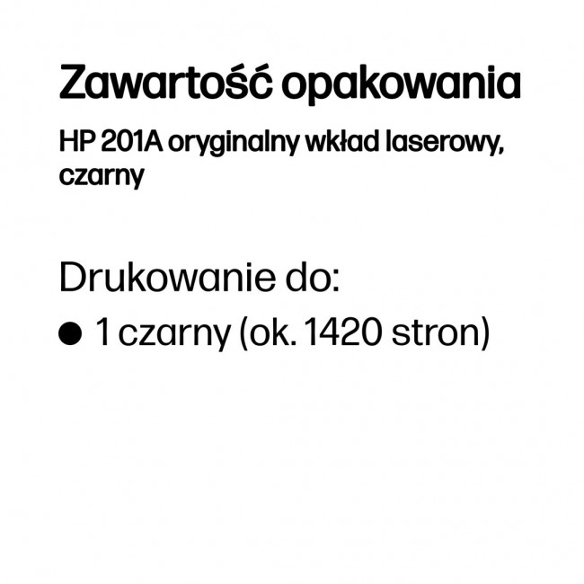 HP 201A Black Original LaserJet Toner Cartridge HP 201A Black Original LaserJet Toner Cartridge