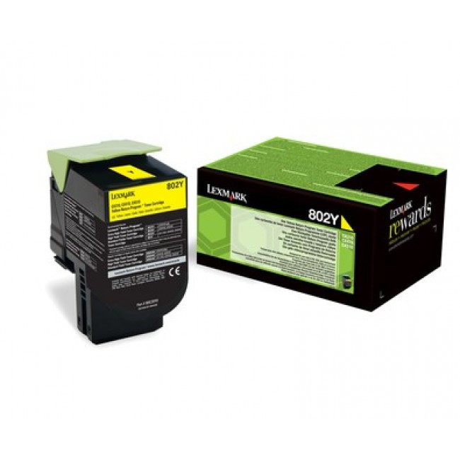 Lexmark 802Y toner cartridge 1 pc(s) Original Yellow Lexmark 802Y toner cartridge 1 pc(s) Original Yellow