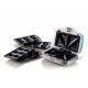 Ariete 1972 Sandwiches & Cookies Party Time, Multifunction Electric Griddle, 700 Watt, 3 non-stick and interchangeable plates, Blue