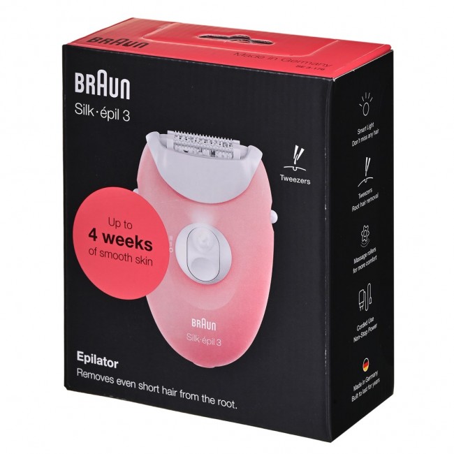 BRAUN Silk- pil 3 SES 3-176 Epilator, White and Pink