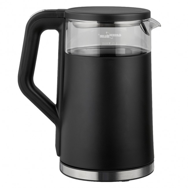 GreenBlue Cordless Electric Kettle, 1.7 L capacity, glass water tank, easy-to-read display, temperature selection, 2200 W, GB670 B
