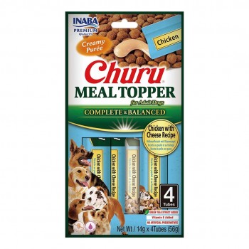 INABA Churu Meal Topper Chicken with cheese - dog treat - 4 x 14g