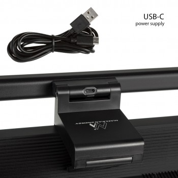 Maclean Adjustable LED Lightbar for Computer/Monitor, 3 Light Colors, Brightness Adjustable, USB Type-C, 5V, MCE620