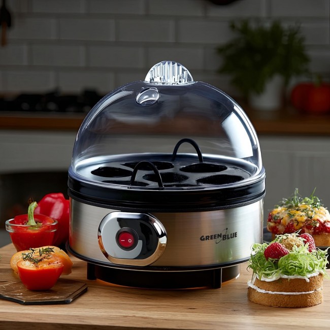 GreenBlue automatic egg cooker, 400W power, up to 7 eggs, measuring cup, 220-240V~, 50 Hz, GB572