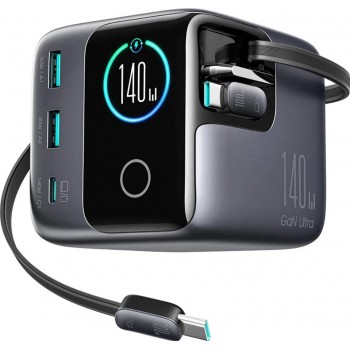  adowarka biurkowa Joyroom Podix Jr-TRD01 GaN 140 W 1x USB-C 2x USB-A + zwijane kable 2x USB-C