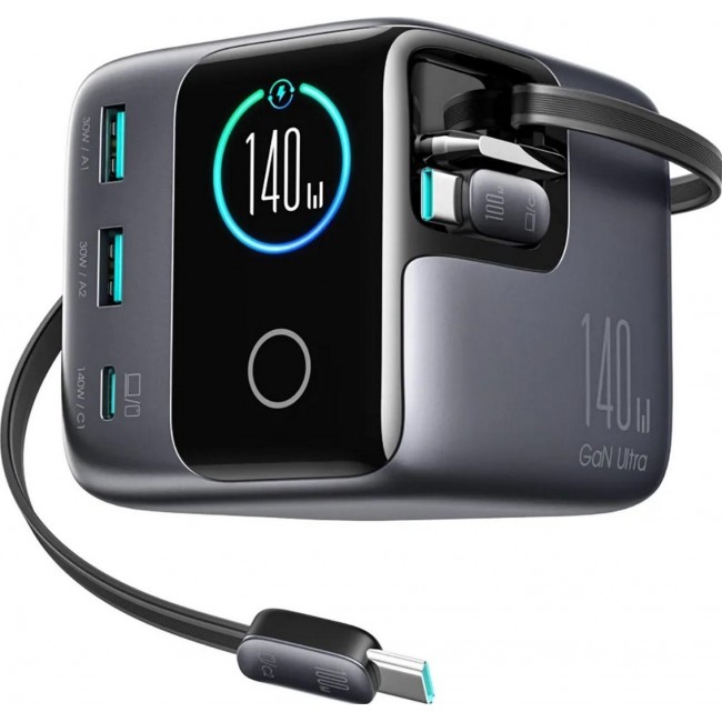  adowarka biurkowa Joyroom Podix Jr-TRD01 GaN 140 W 1x USB-C 2x USB-A + zwijane kable 2x USB-C