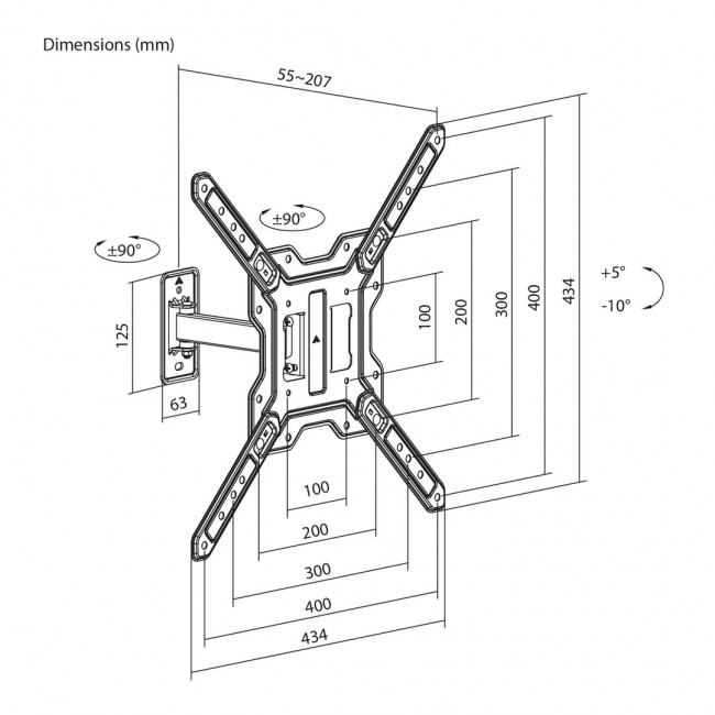 Maclean TV or Monitor Mount / Bracket, max. 23 65