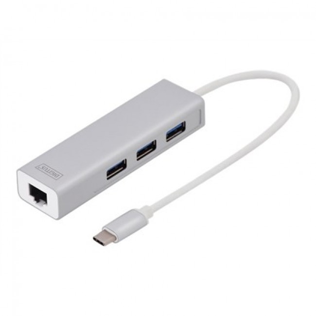 Digitus USB Type-CTM 3-Port Hub + Gigabit Ethernet