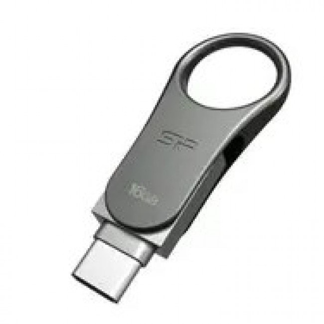 Silicon Power Mobile C80 USB flash drive 16 GB USB Type-A / USB Type-C 3.0 (3.1 Gen 1) Titanium