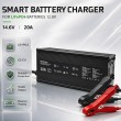 Qoltec Specjalistyczna adowarka do akumulatora LiFePO4 12V | 20A | PF 0.9 | LED | Inteligentne adowanie