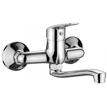 Wall-mounted washbasin mixer