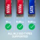 Axagon ADM2-AM USB-A 10Gbps - M.2 NVMe & SATA SSD adapt r, kabelis USB-A 10cm SSD enclosure Black
