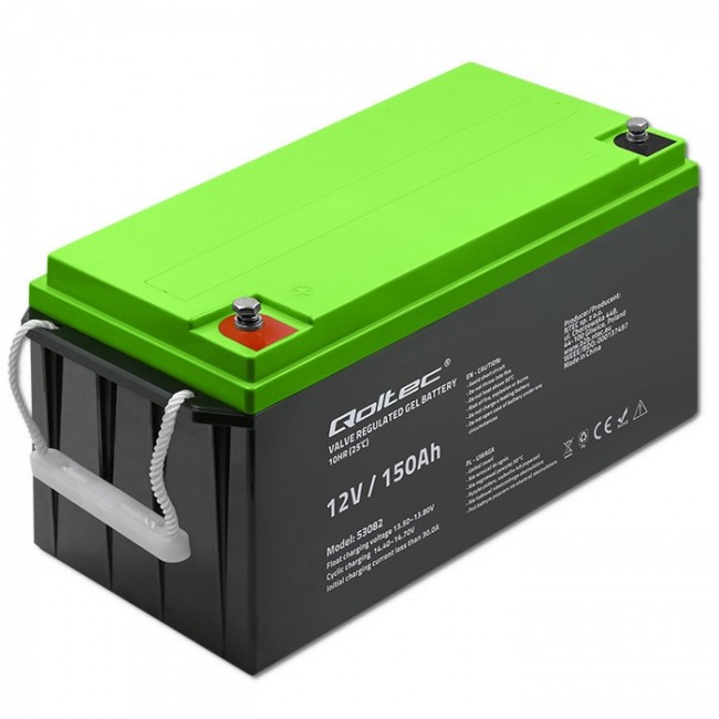 Qoltec 53082 Gel battery | 12V | 150AH Qoltec 53082 Gel battery | 12V | 150AH