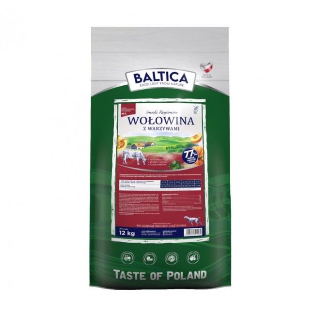 BALTICA Smaki region w Medium and large breeds Beef with vegetables - dry dog food - 12kg