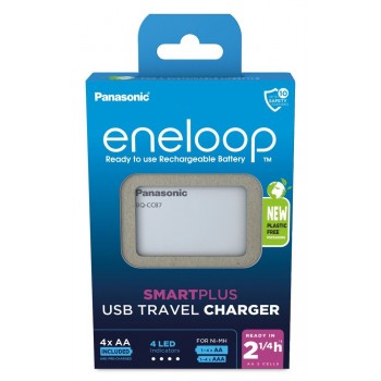 USB battery charger PANASONIC Eneloop Smartplus BQ-CC87 + 4x AA 2000 mAh (K-KJ87MCD40USB)