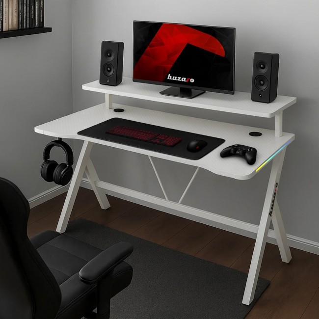 Huzaro Hero 1.9 RGB White Gaming Desk Huzaro Hero 1.9 RGB White Gaming Desk