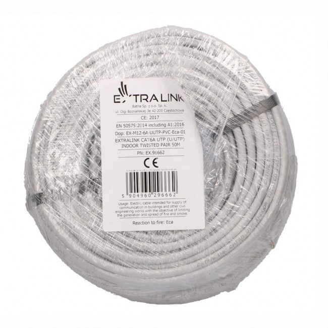 Extralink CAT6A UTP (U/UTP) INDOOR TWISTED PAIR 50M networking cable U/UTP (UTP)