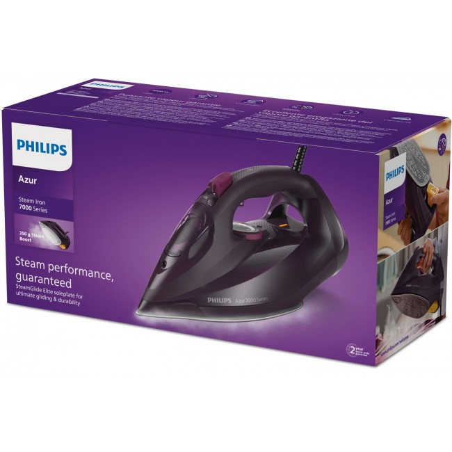 Philips 7000 series DST7061/30 iron Steam iron SteamGlide Elite soleplate 3000 W Purple Philips 7000 series DST7061/30 iron Steam iron SteamGlide Elite soleplate 3000 W Purple