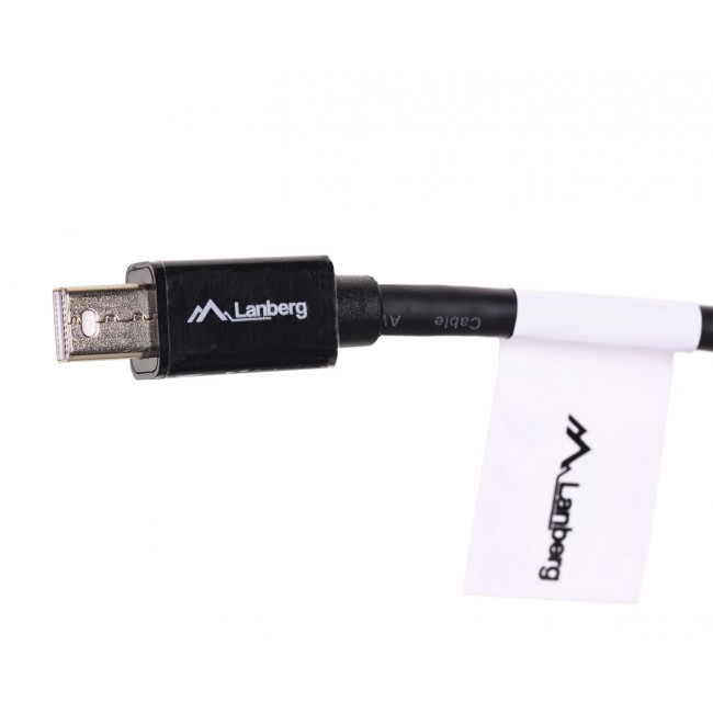 Lanberg AD-0003-BK DisplayPort cable 0.12 m Mini DisplayPort Black Lanberg AD-0003-BK DisplayPort cable 0.12 m Mini DisplayPort Black