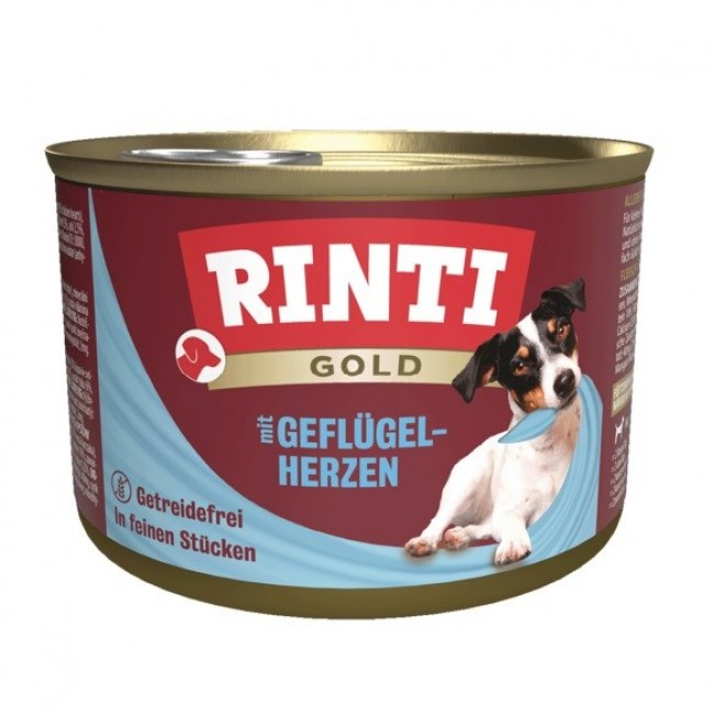 RINTI Gold Poultry hearts - wet dog food - 185g RINTI Gold Poultry hearts - wet dog food - 185g