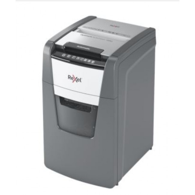 Rexel AutoFeed+ 150M automatic shredder, P-5, micro cut (2x15mm), 150 sheets, 44 litre bin Rexel AutoFeed+ 150M automatic shredder, P-5, micro cut (2x15mm), 150 sheets, 44 litre bin
