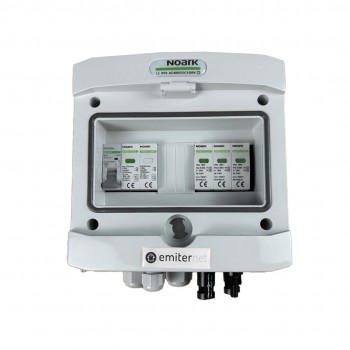 Switchgear attached DCAC hermetic IP65 EMITTER with Noark 1000V type 1+2 DC surge arrester, 1 x PV string, 1 x MPPT // og. AC Noarktype 1+2, 10A 1-F