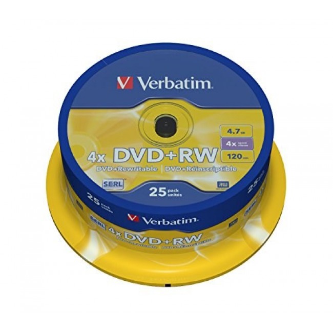 Verbatim DVD+RW Matt Silver 4.7 GB 25 pc(s) Verbatim DVD+RW Matt Silver 4.7 GB 25 pc(s)