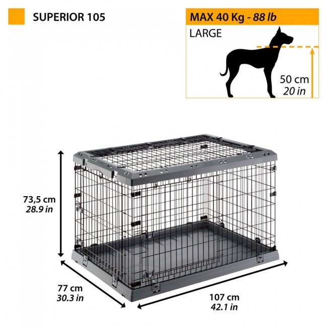 FERPLAST Superior 105 - dog cage - 107 x 77 x 73.5 cm FERPLAST Superior 105 - dog cage - 107 x 77 x 73.5 cm