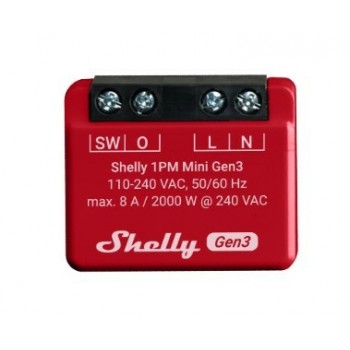 Shelly 1PM Mini Gen3 Smart switch 1P Red
