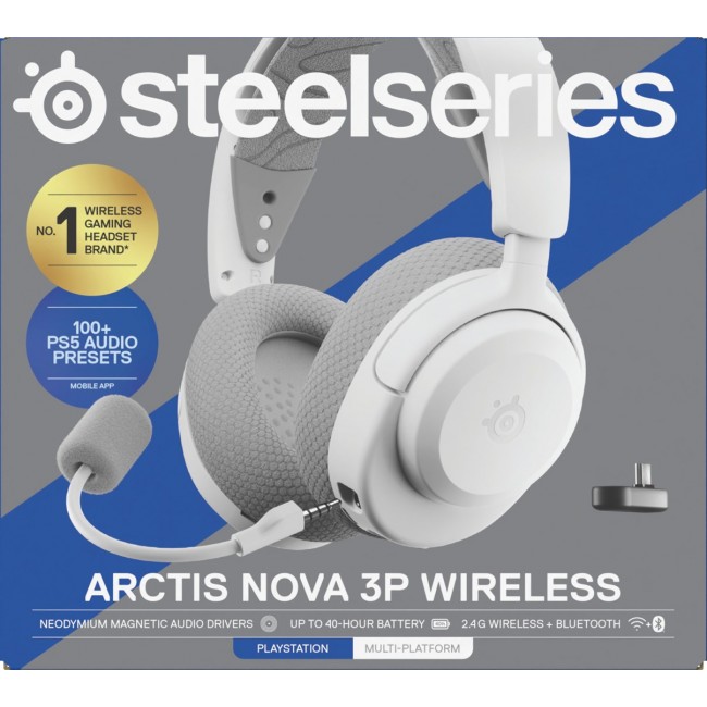 Steelseries Arctis Nova 3P Headset Wireless Head-band Music/Everyday Bluetooth White Steelseries Arctis Nova 3P Headset Wireless Head-band Music/Everyday Bluetooth White