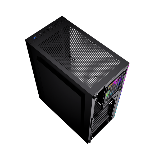 Gembird Fornax 2500 ARGB Gaming ATX computer case, Midi Tower, backlight, Black