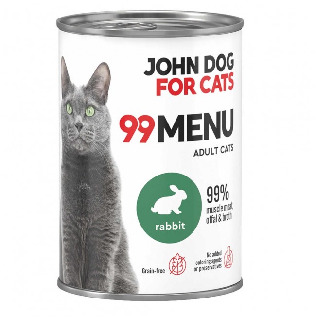 JOHN DOG 99 Menu Rabbit - wet cat food - 400g