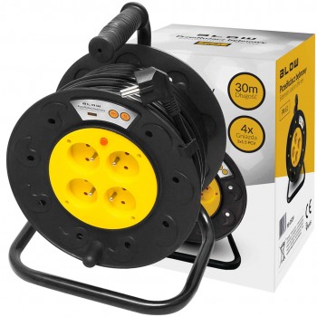 PR-61 extension cord 4-sockets with grounding 30m PVC drum 3x1.5mm
